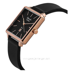 Alexandre Christie AC 2810 LD Black Rosegold Rubber Strap