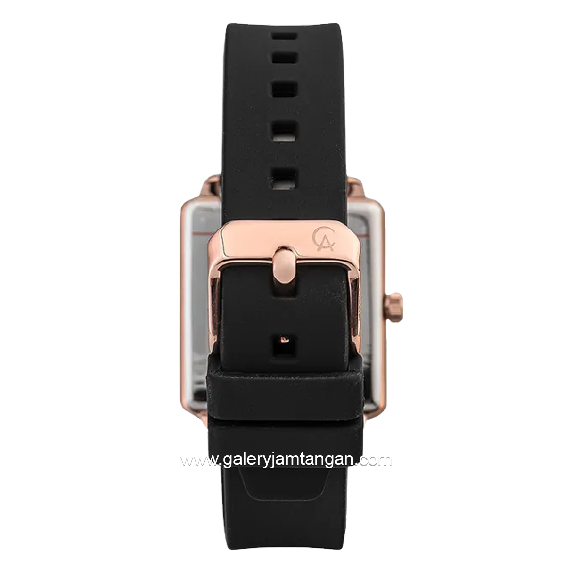 Alexandre Christie AC 2810 LD Black Rosegold Rubber Strap