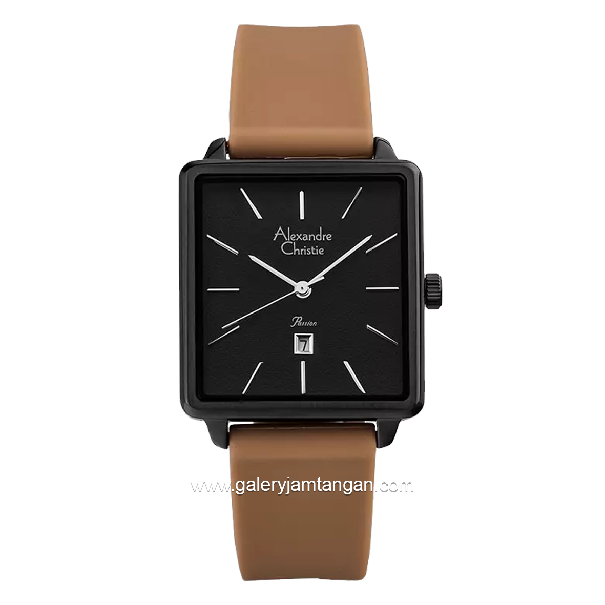 Alexandre Christie AC 2810 LD Brown Black Rubber Strap