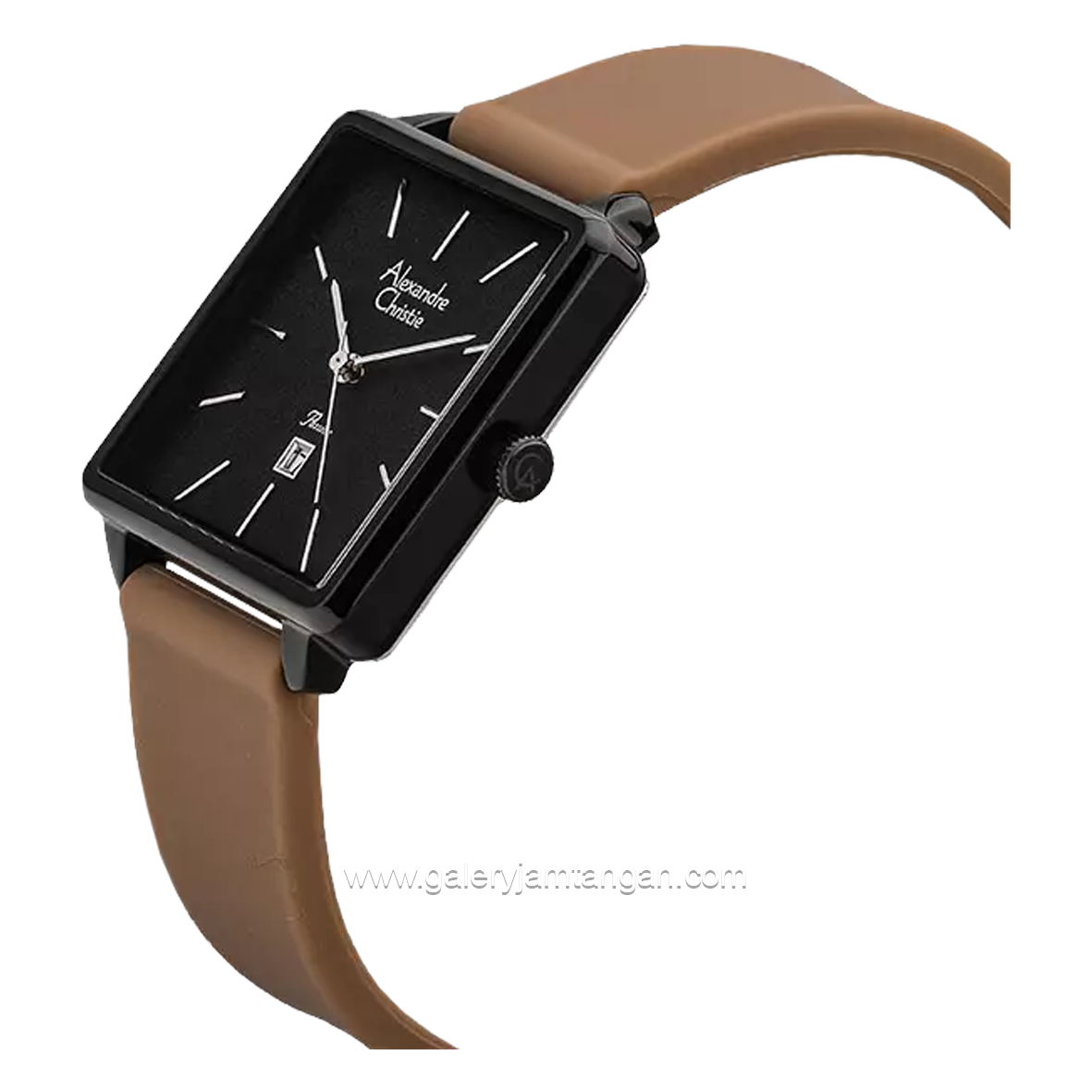 Alexandre Christie AC 2810 LD Brown Black Rubber Strap
