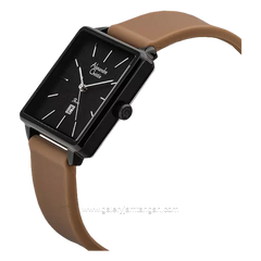Alexandre Christie AC 2810 LD Brown Black Rubber Strap