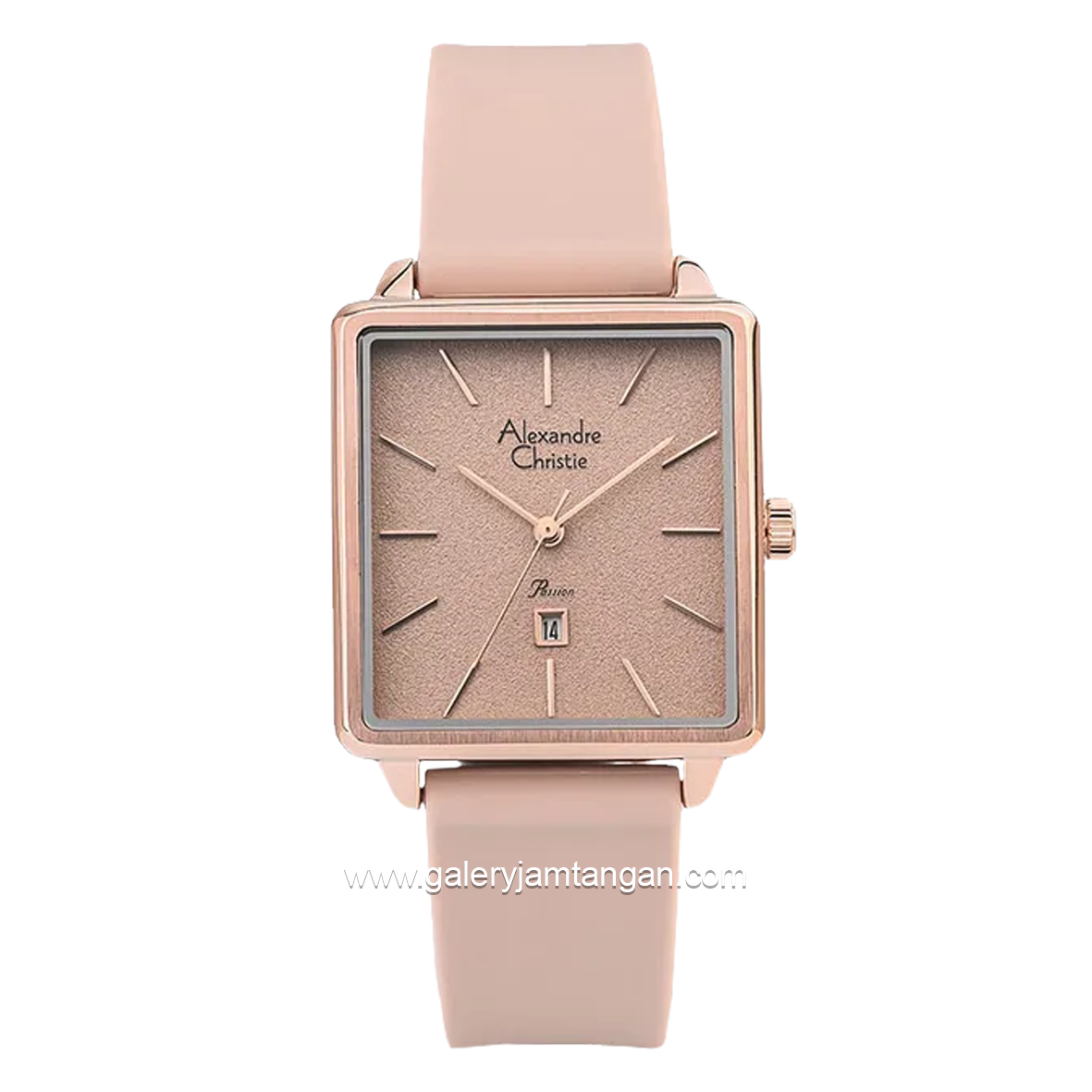 Alexandre Christie AC 2810 LD Pink Rosegold Rubber Strap