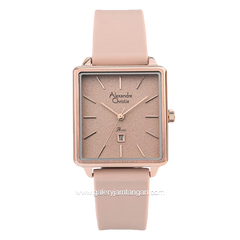 Alexandre Christie AC 2810 LD Pink Rosegold Rubber Strap