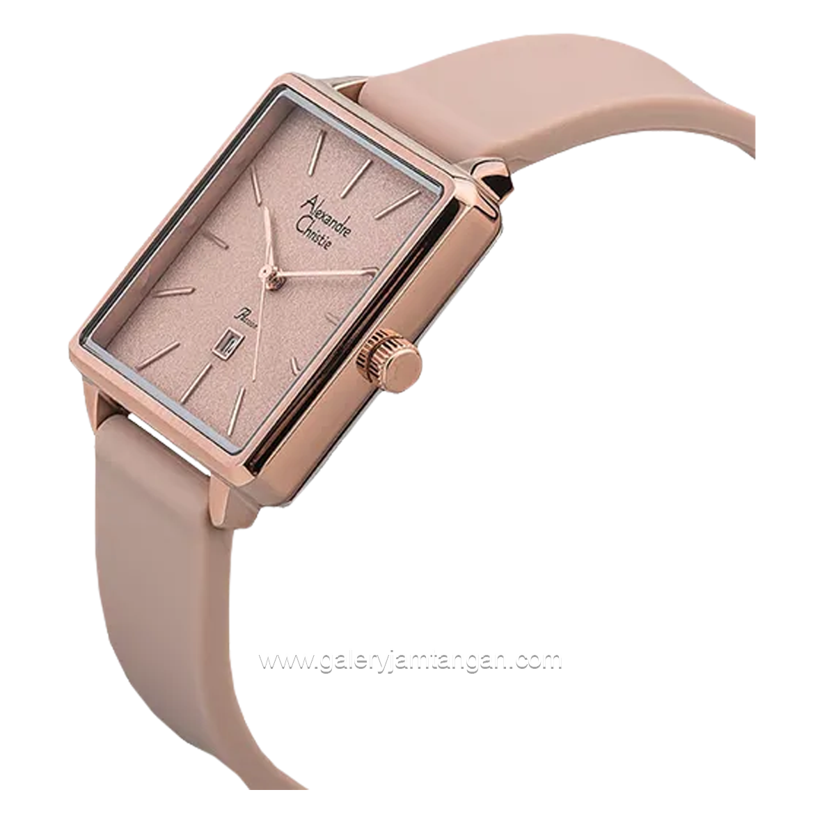 Alexandre Christie AC 2810 LD Pink Rosegold Rubber Strap