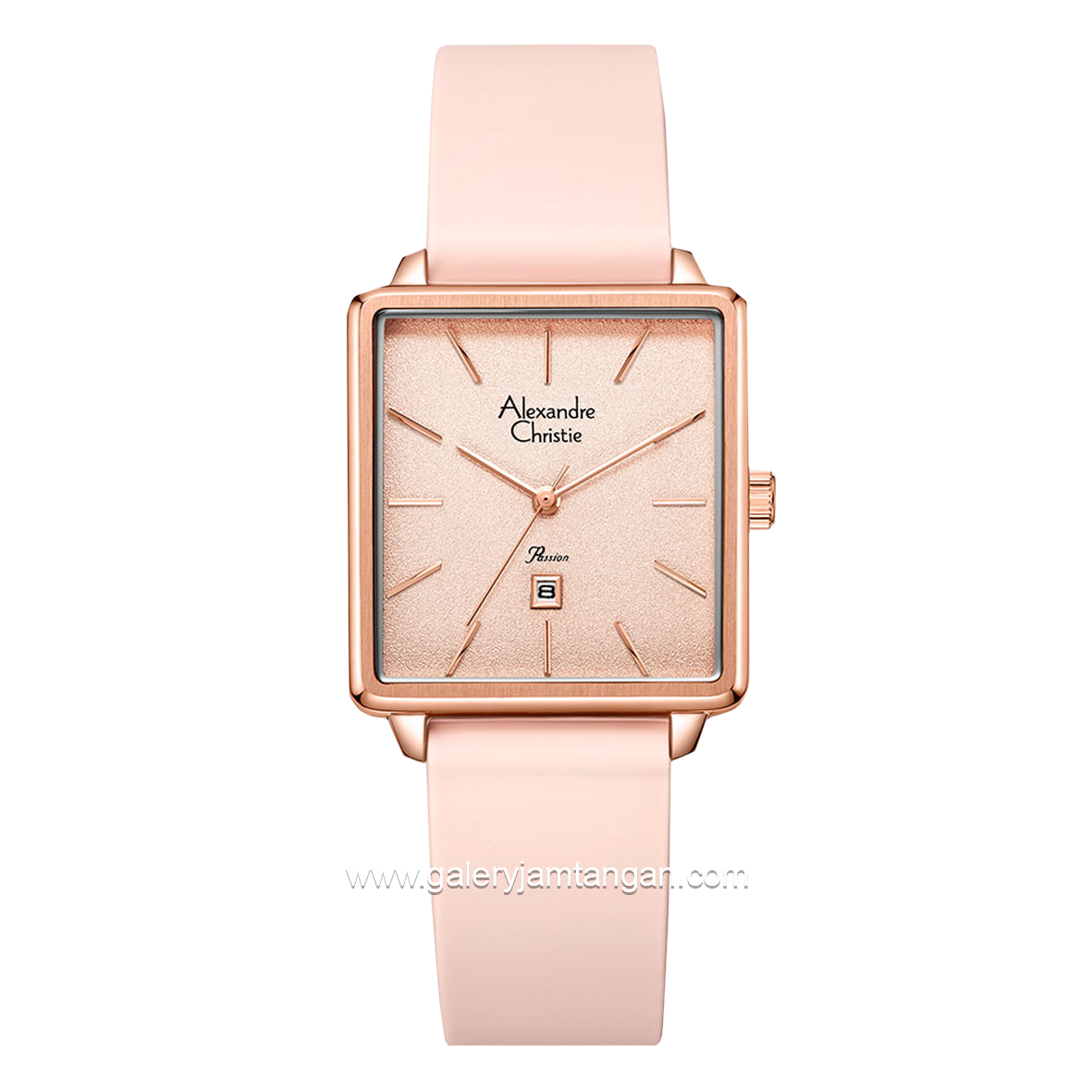 Alexandre Christie AC 2810 LH Pink Rosegold Rubber Strap
