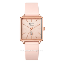 Alexandre Christie AC 2810 LH Pink Rosegold Rubber Strap