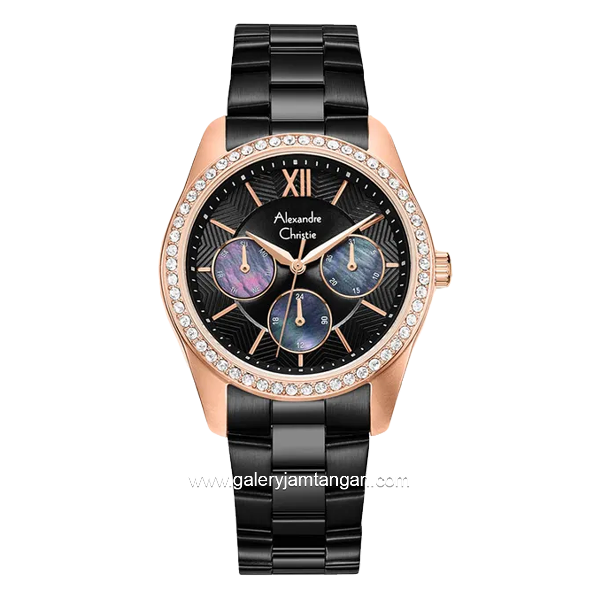 Alexandre Christie AC 2827 BF Black Rosegold Multifunction Stainless Steel