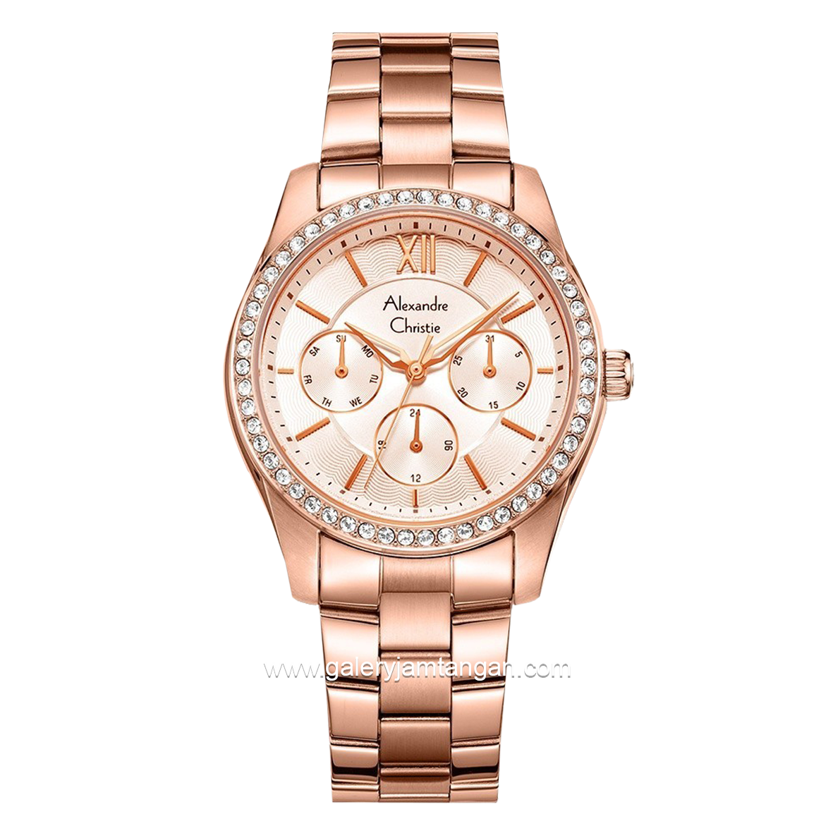 Alexandre Christie AC 2827 BF Rosegold Multifunction Stainless Steel Strap