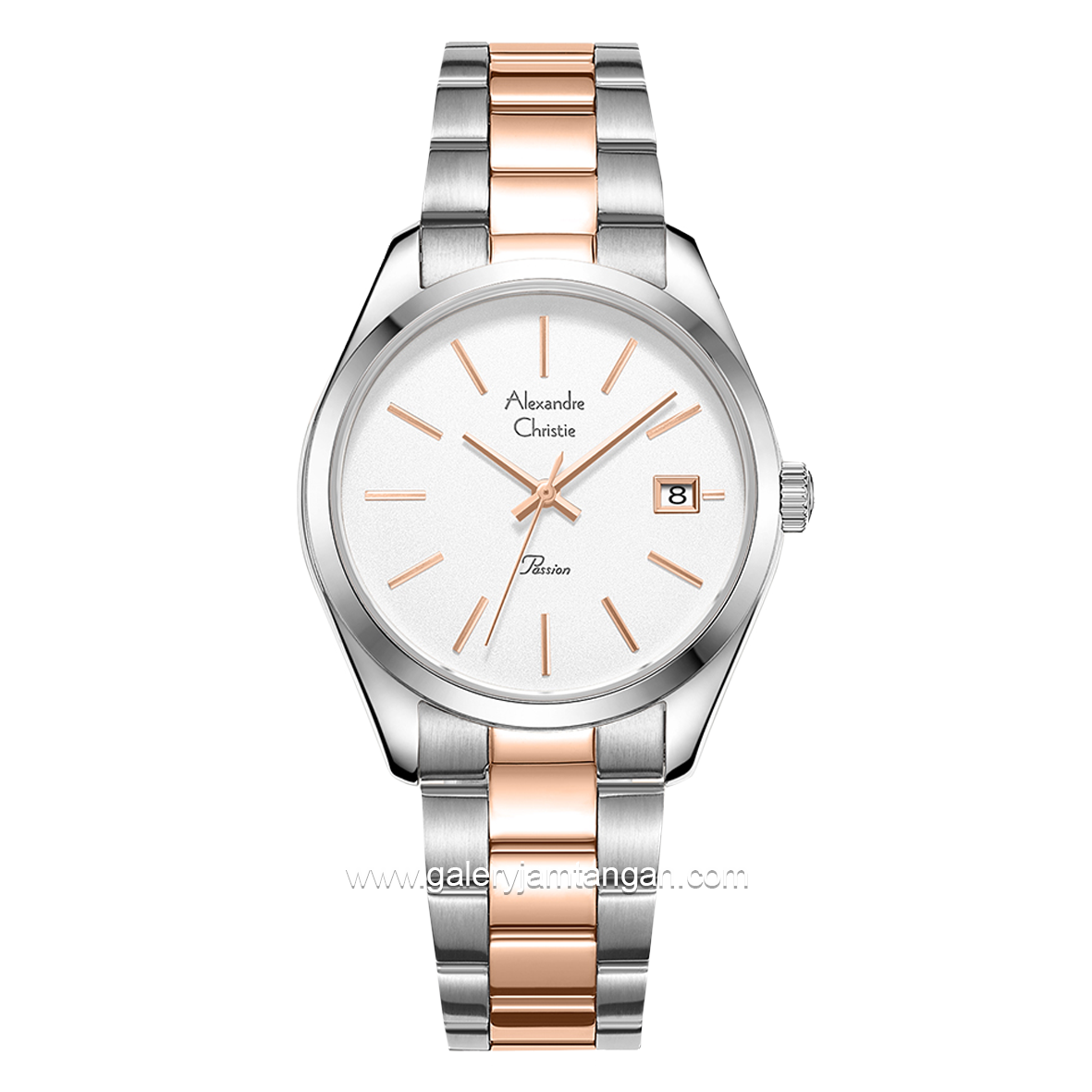 Alexandre Christie Classic AC 2839 LD Silver Combinasi Rosegold Stainless Steel Strap