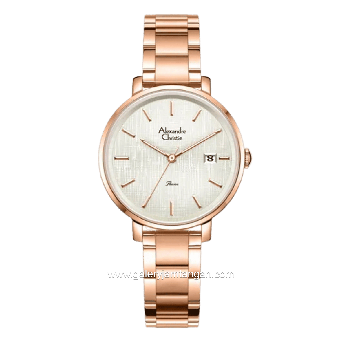 Alexandre Christie AC 2870 LD BRGSL-1 Rosegold Dial Silver Stainless Steel