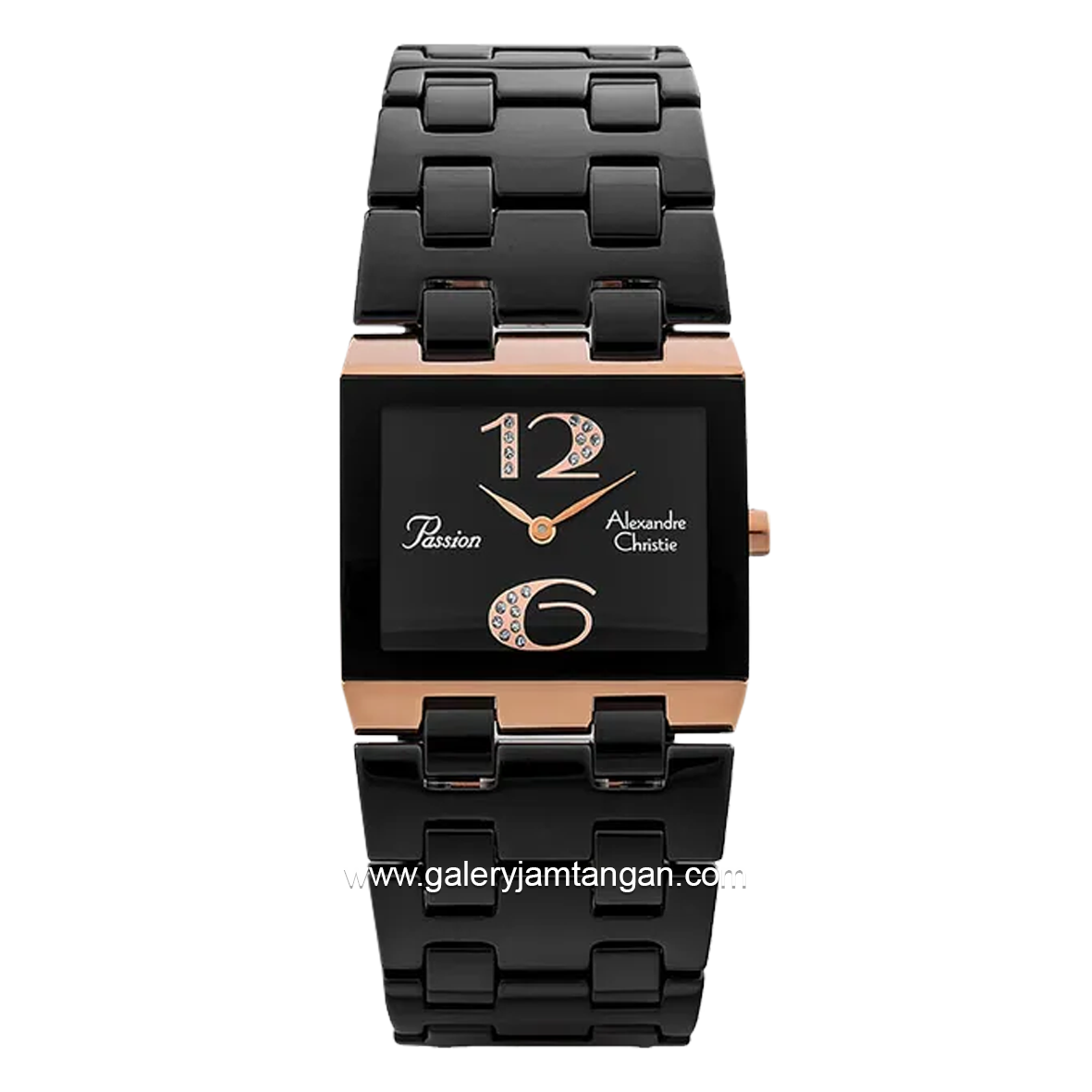 Alexandre Christie AC 2881 LH Black Rosegold Acetate Strap