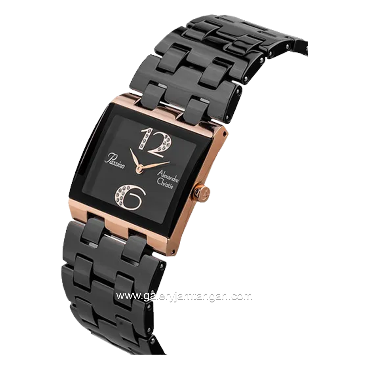 Alexandre Christie AC 2881 LH Black Rosegold Acetate Strap