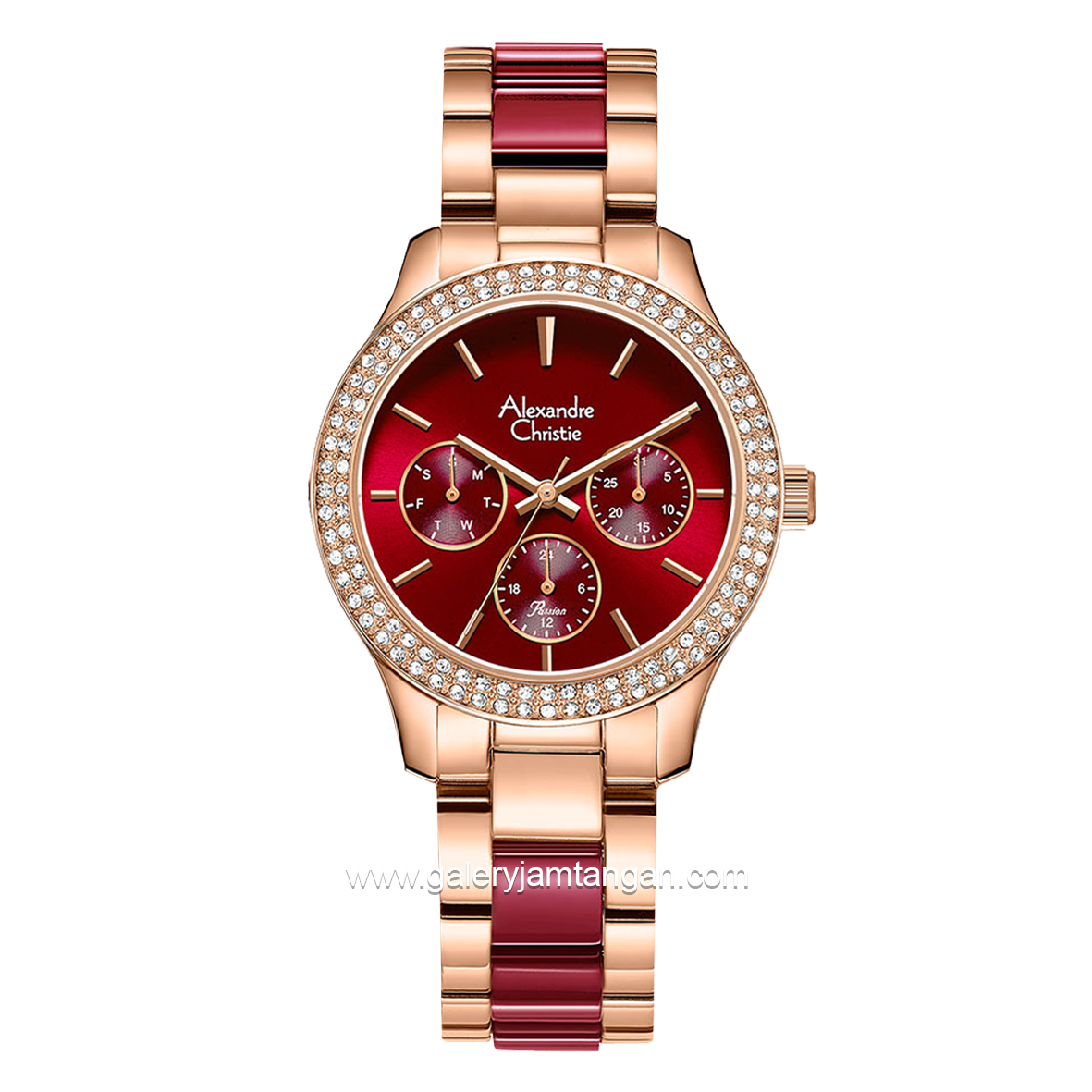 Alexandre Christie Passion AC 2914 BF Ladies Red Dual Tone Stainless Steel Ceramic Strap