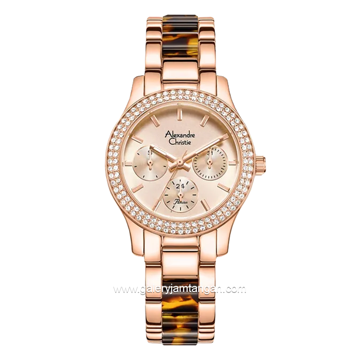 Alexandre Christie AC 2932 BF Black Motif Rosegold Stainless Steel