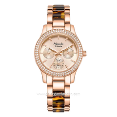 Alexandre Christie AC 2932 BF Black Motif Rosegold Stainless Steel
