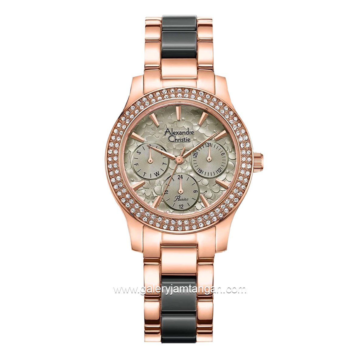Alexandre Christie AC 2932 BF Grey Rosegold Dual Tone Stainless Steel With Acetate Strap
