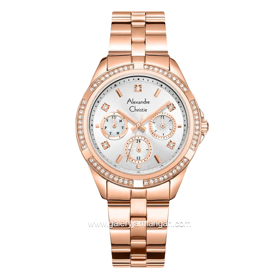 Alexandre Christie AC 2947 BF Rosegold Dial White Multifunction Stainless Steel