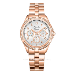 Alexandre Christie AC 2947 BF Rosegold Dial White Multifunction Stainless Steel