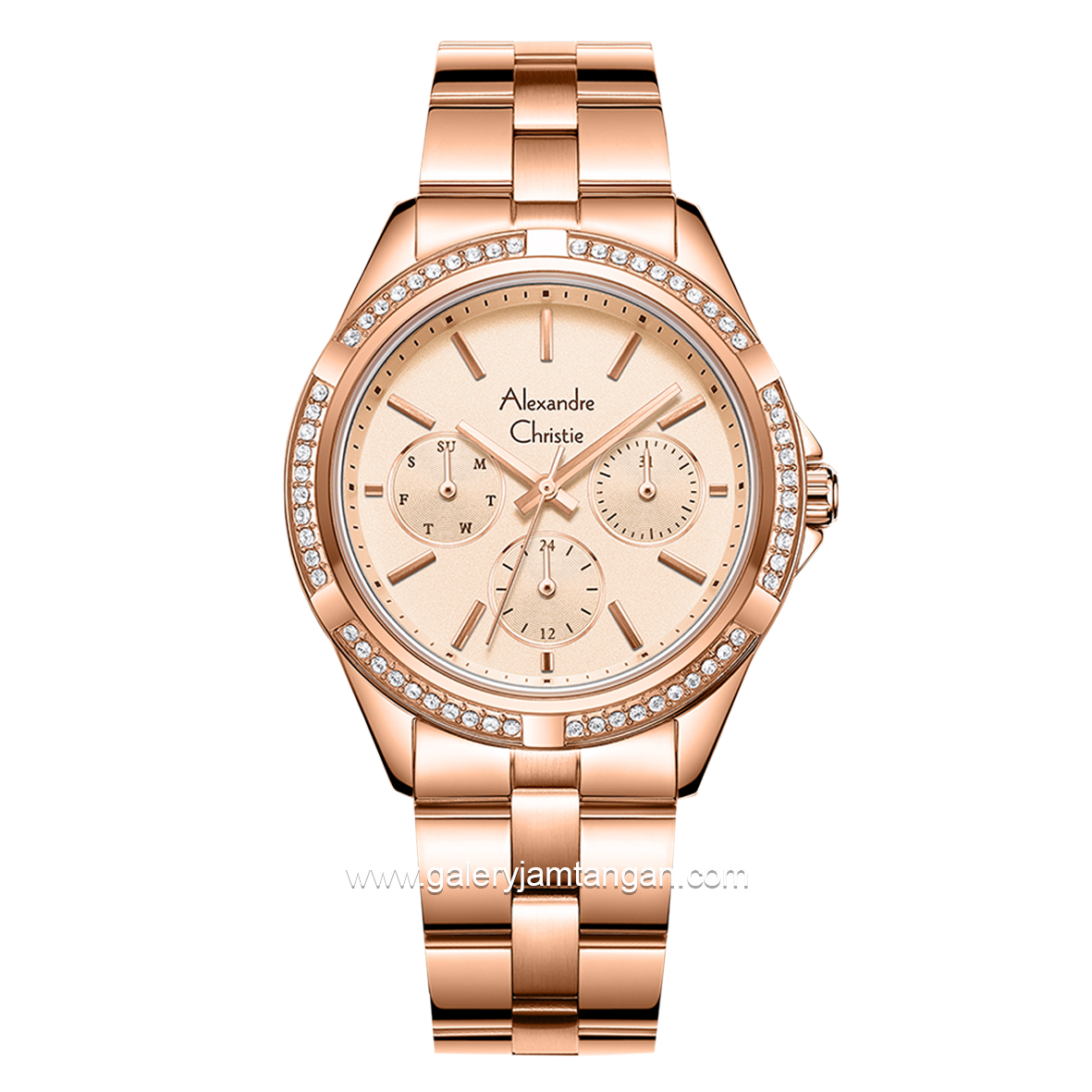 Alexandre Christie AC 2947 BF Rosegold Multifunction Stainless Steel Strap