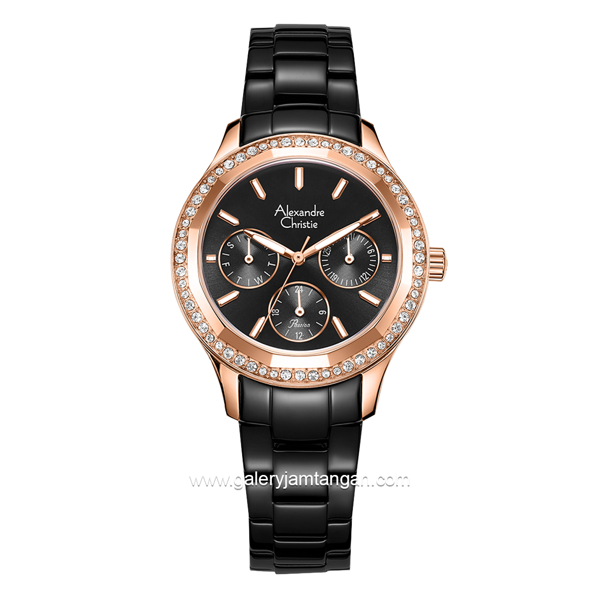 Alexandre Christie AC 2A33 BF Black Rosegold Stainless Steel