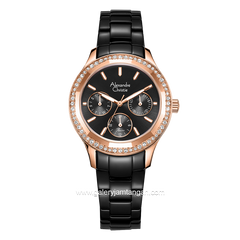 Alexandre Christie AC 2A33 BF Black Rosegold Stainless Steel