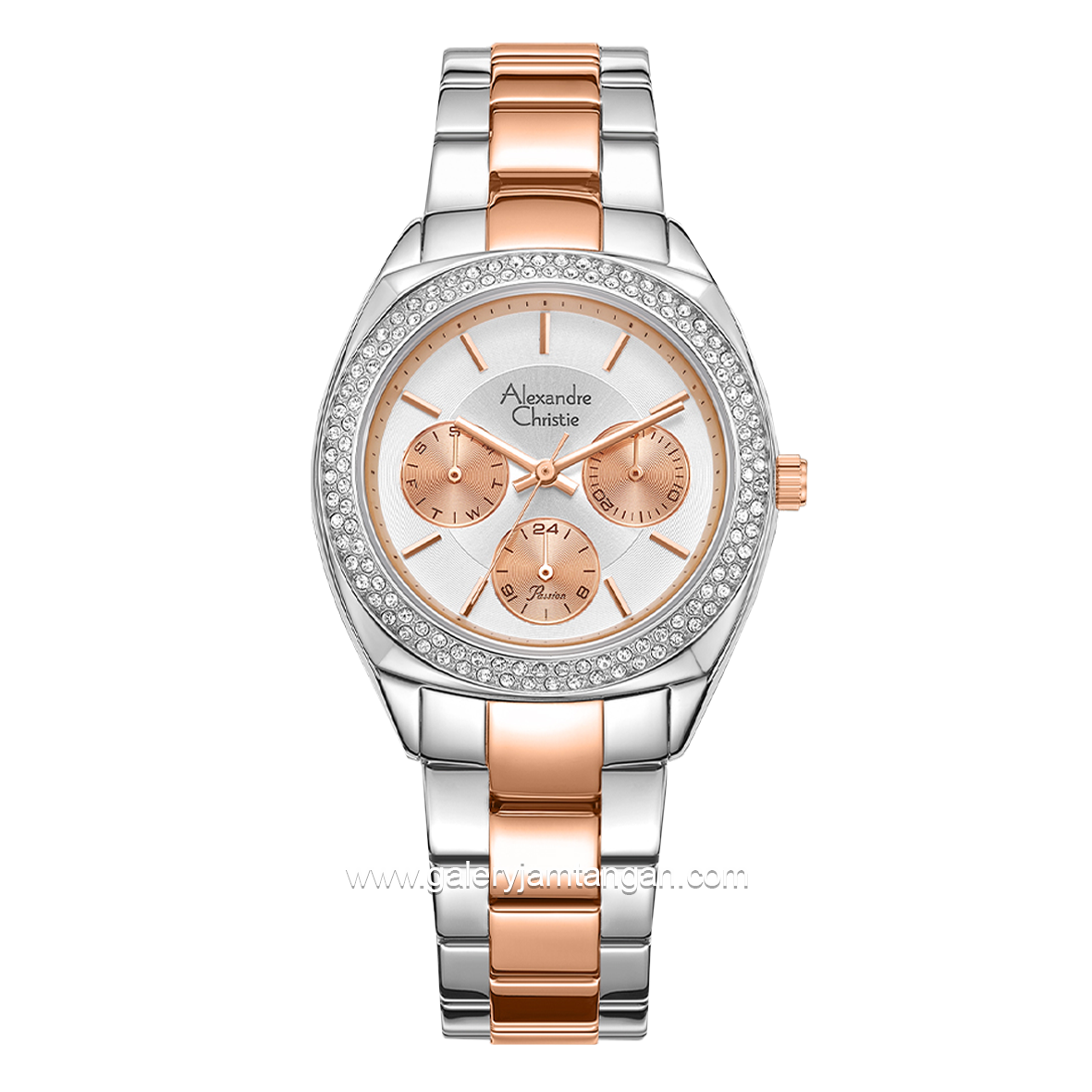 Alexandre Christie AC 2A36 BF Silver Combinasi Rosegold Stainless Steel