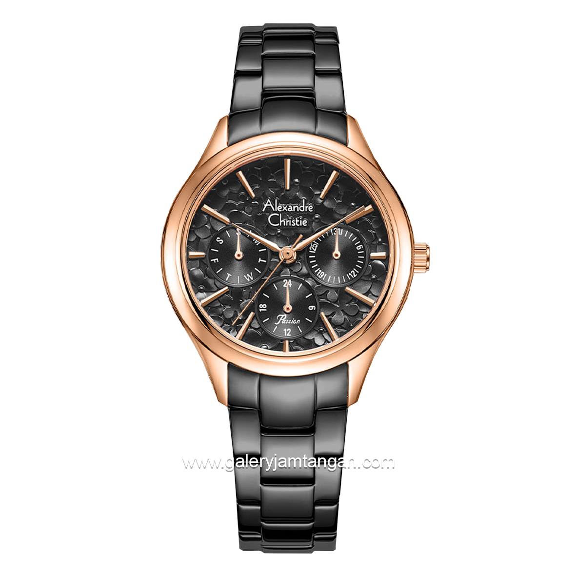 Alexandre Christie AC 2A37 BF Black Rosegold Stainless Steel