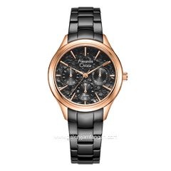 Alexandre Christie AC 2A37 BF Black Rosegold Stainless Steel