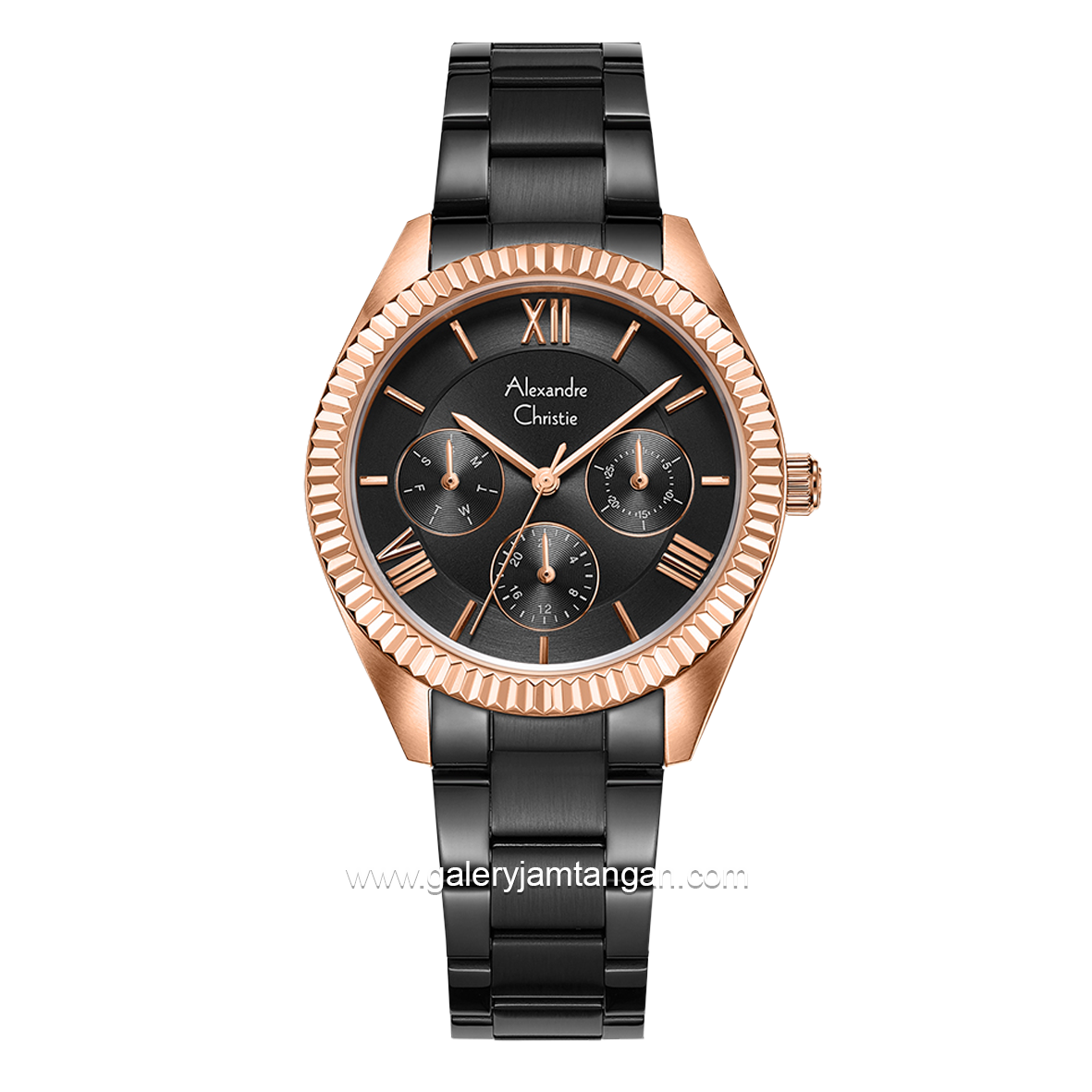 Alexandre Christie AC 2A44 BF Multifunction Black Rosegold Stainless Steel