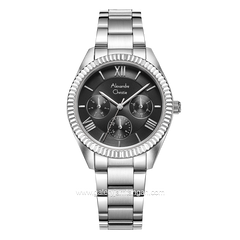 Alexandre Christie AC 2A44 BF Multifunction Silver Dial Black Stainless Steel