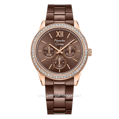 Alexandre Christie AC 2A46 BF Brown Rosegold Multifunction Stainless Steel Strap