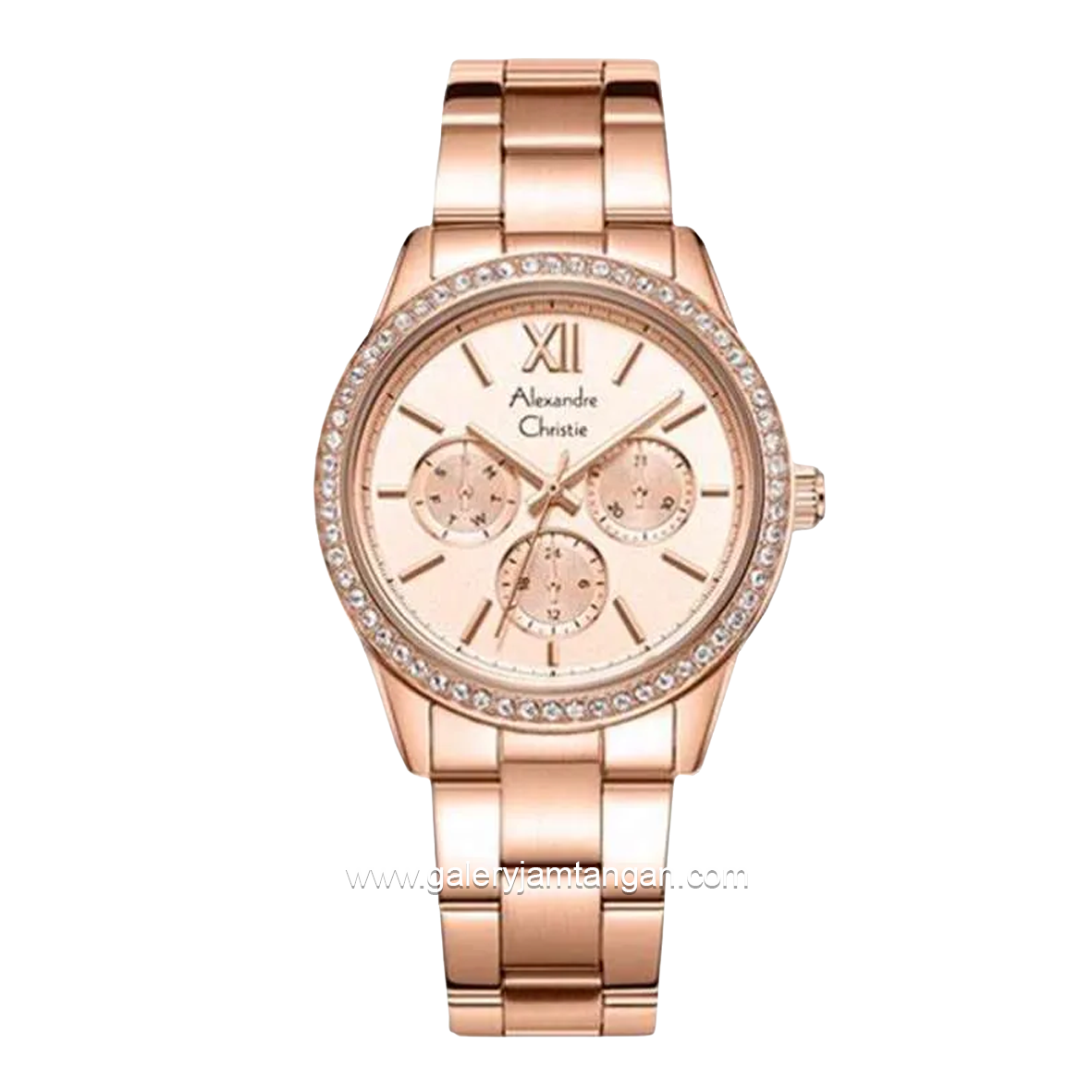Alexandre Christie AC 2A46 BF Full Rosegold Multifunction Stainless Steel Strap