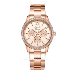 Alexandre Christie AC 2A46 BF Full Rosegold Multifunction Stainless Steel Strap