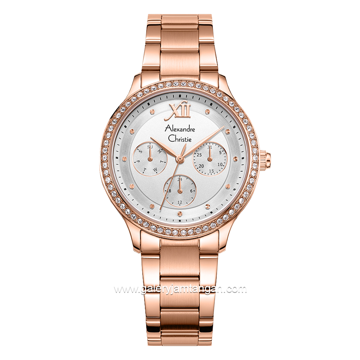 Alexandre Christie AC 2A48 BF Rosegold Multifunction Stainless Steel Strap