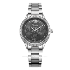 Alexandre Christie AC 2A48 BF Silver Dial Black Multifunction Stainless Steel Strap