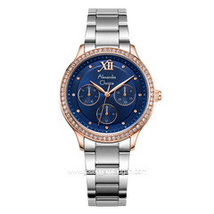 Alexandre Christie AC 2A48 BF Silver Dial Blue Multifunction Stainless Steel Strap