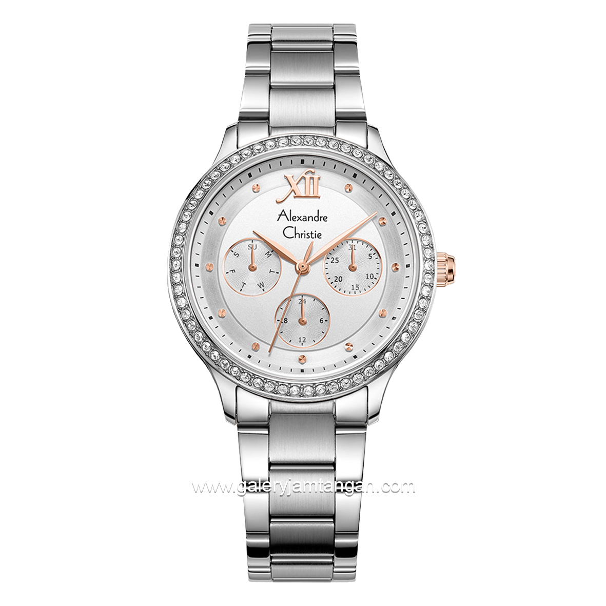 Alexandre Christie AC 2A48 BF Silver Multifunction Stainless Steel Strap