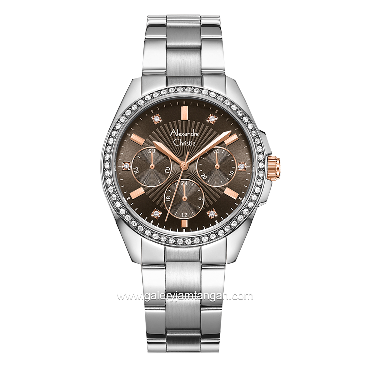 Alexandre Christie AC 2A49 BF Silver Dial Brown Stainless Steel