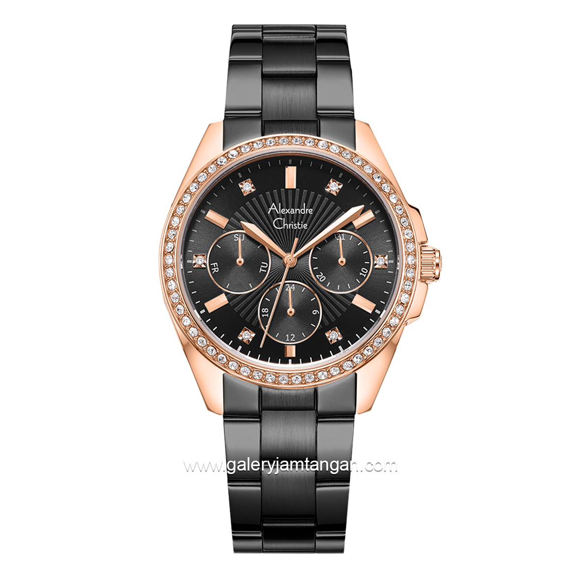 Alexandre Christie AC 2A49 BF Black Rosegold Stainless Steel