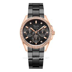 Alexandre Christie AC 2A49 BF Black Rosegold Stainless Steel