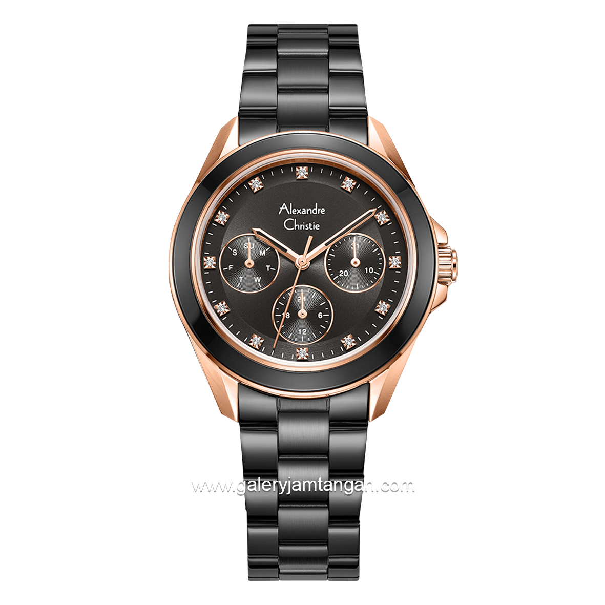 Alexandre Christie AC 2A50 BF Black Rosegold Stainless Steel