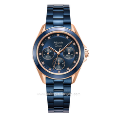 Alexandre Christie Passion AC 2A50 BF Blue Rosegold Multifunction Stainless Steel Strap
