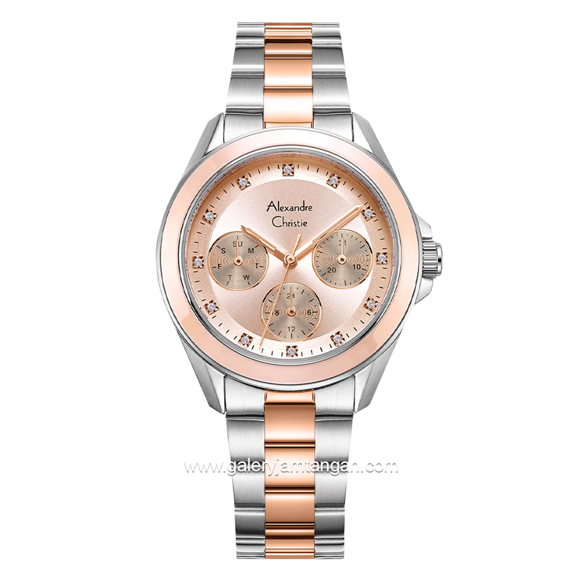 Alexandre Christie Passion AC 2A50 BF Silver Combinasi Rosegold Multifunction Stainless Steel Strap