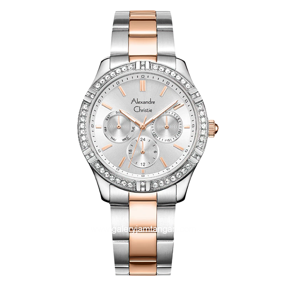 Alexandre Christie AC 2A51 BF Silver Combinasi Multifunction Stainless Steel Strap