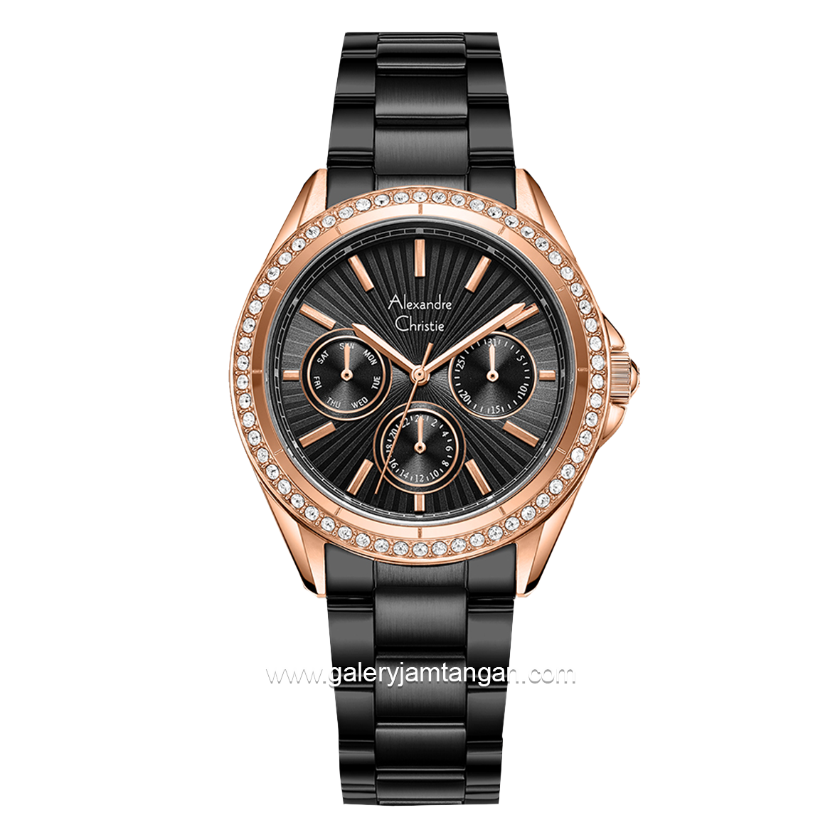 Alexandre Christie AC 2A52 BF Multifunction Black Rosegold Stainless Steel