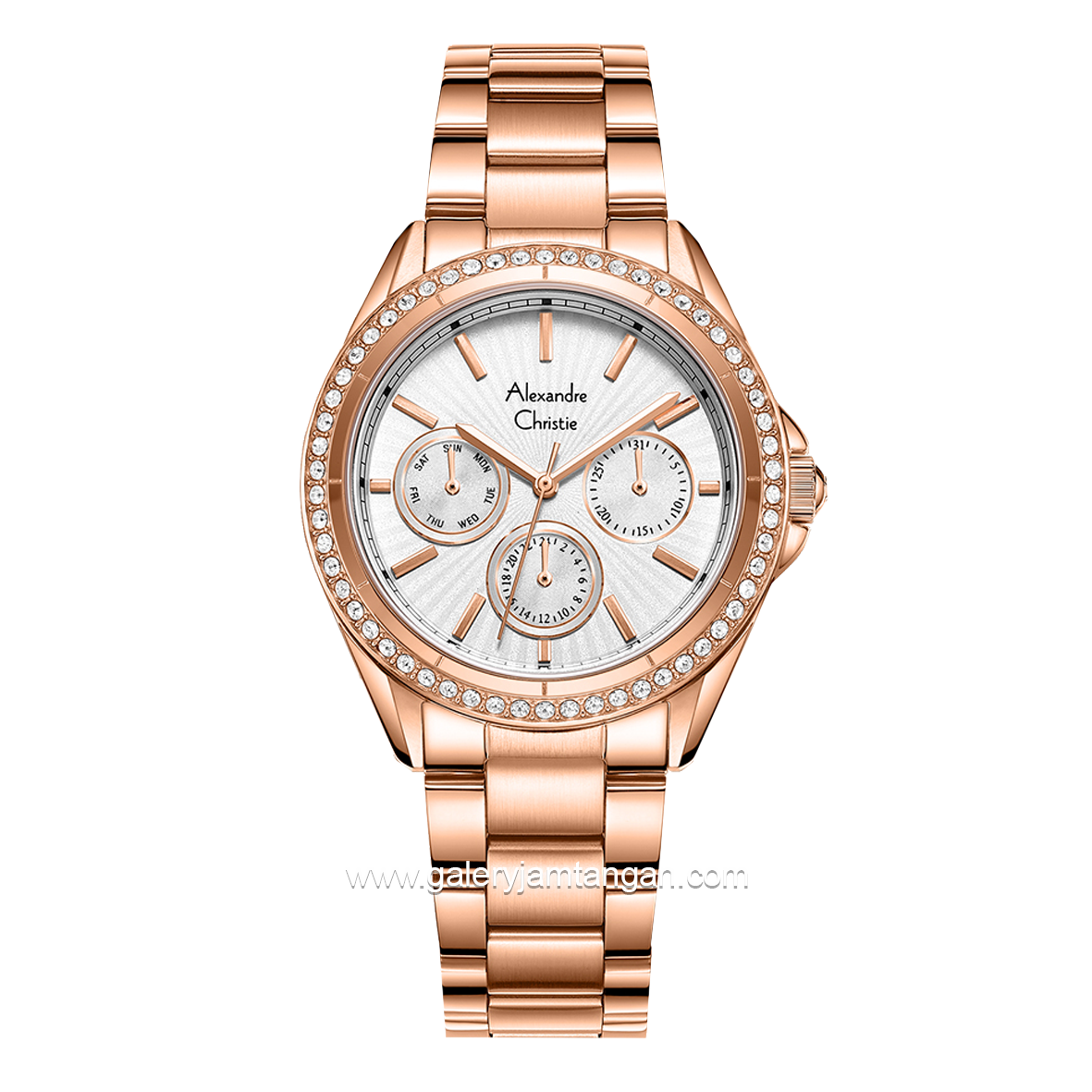 Alexandre Christie AC 2A52 BF Multifunction Rosegold Dial White Stainless Steel
