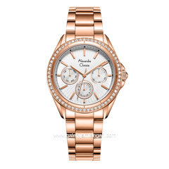 Alexandre Christie AC 2A52 BF Multifunction Rosegold Dial White Stainless Steel
