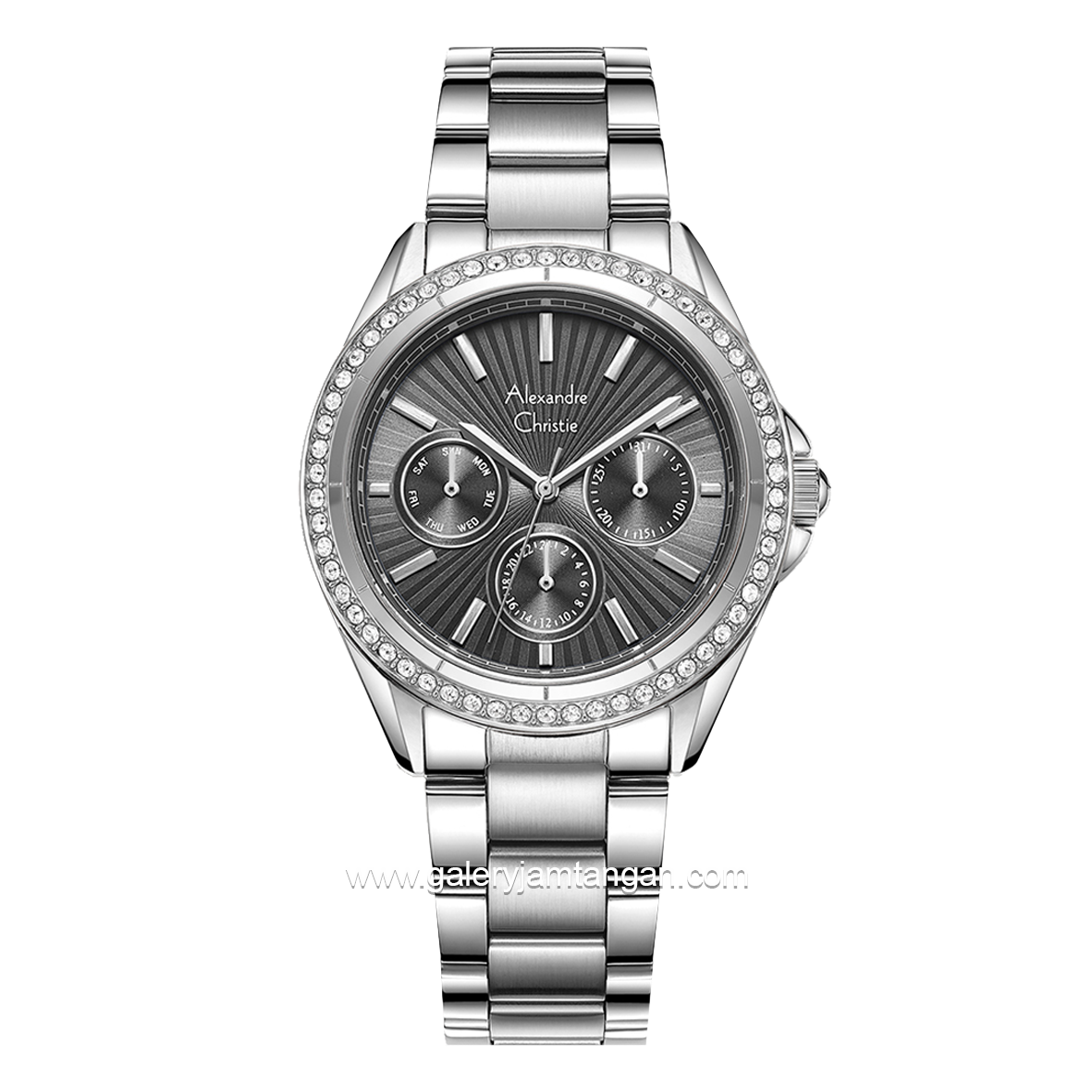 Alexandre Christie AC 2A52 BF Multifunction Silver Dial Black Stainless Steel