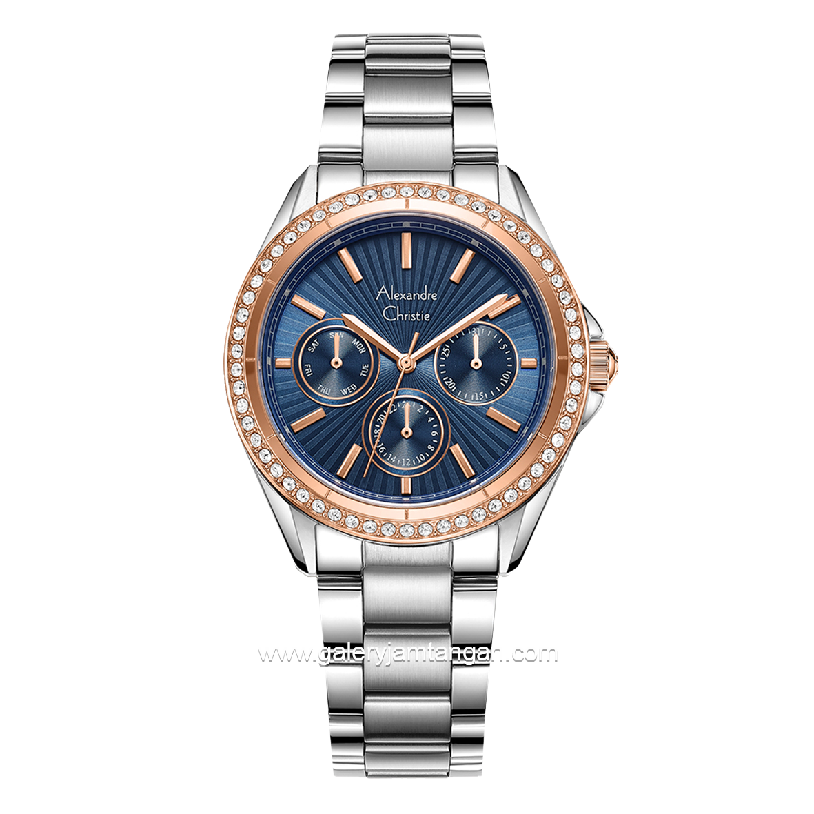 Alexandre Christie AC 2A52 BF Multifunction Silver Dial Blue Stainless Steel