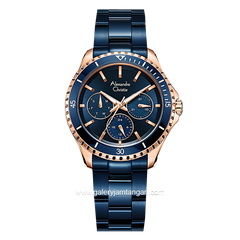 Alexandre Christie AC 2A54 Blue Rosegold Multifunction Stainless Steel Strap